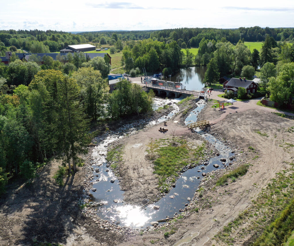Flygbild över omlöp