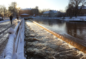 Faunapassagen vid Turbinbron i vintermiljö.