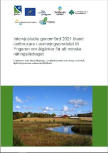 Omslaget för rapporten Intervjustudie bland lantbrukare i avrinningsområdet till Yngaren om åtgärder för att minska näringsläckaget.