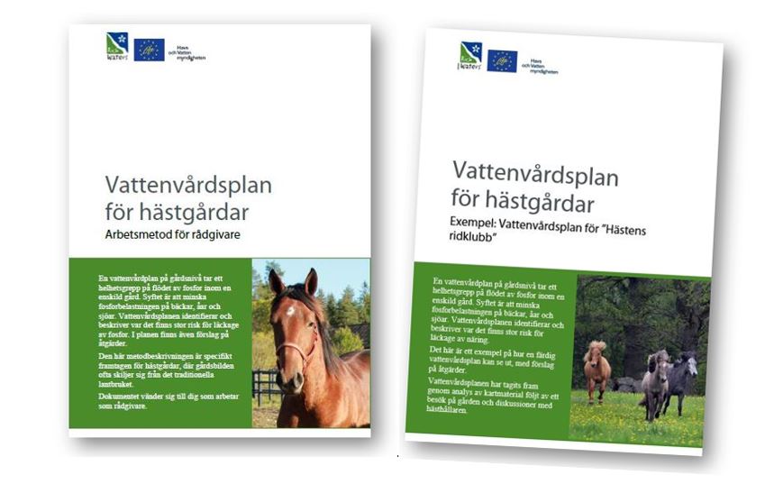 Bild av två publikationer med hästar på omslaget.